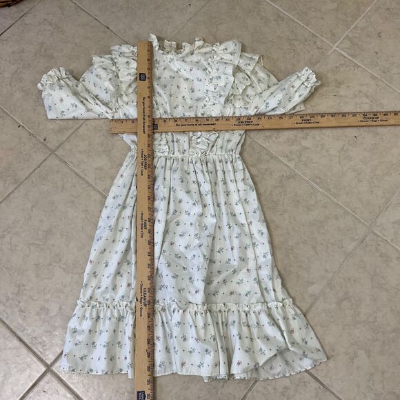 Vintage Union JC Penney Prairie Cottage Core Dress Floral Girls 10 elastic waist - Picture 6 of 14